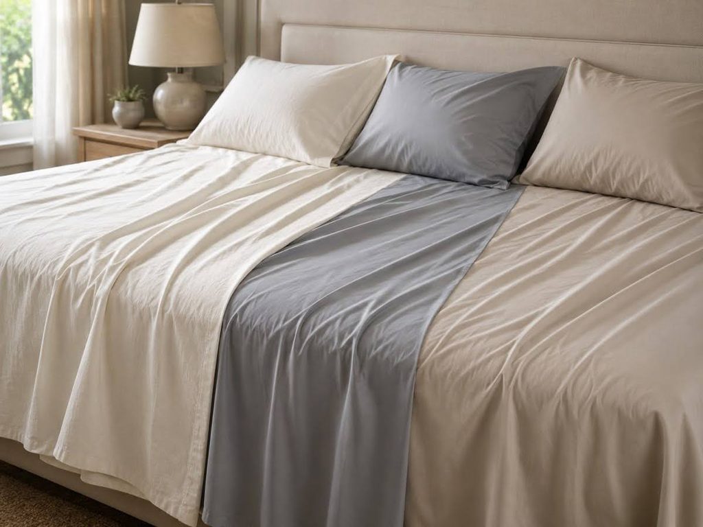 White hotel bed sheets