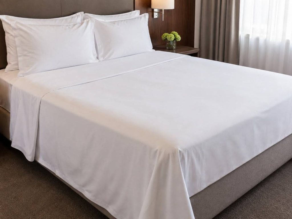 White hotel bed linen