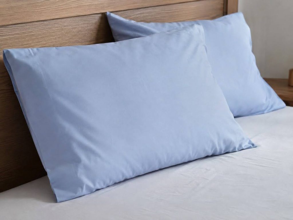 White pillowcases on bed