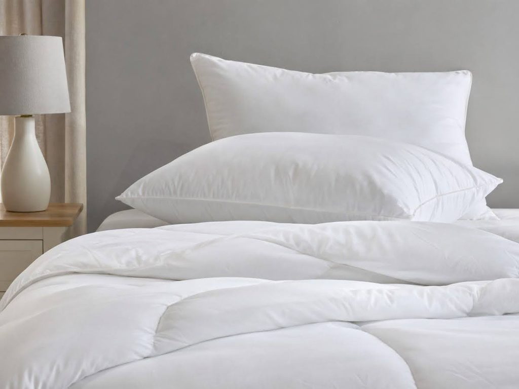 White pillows and duvet